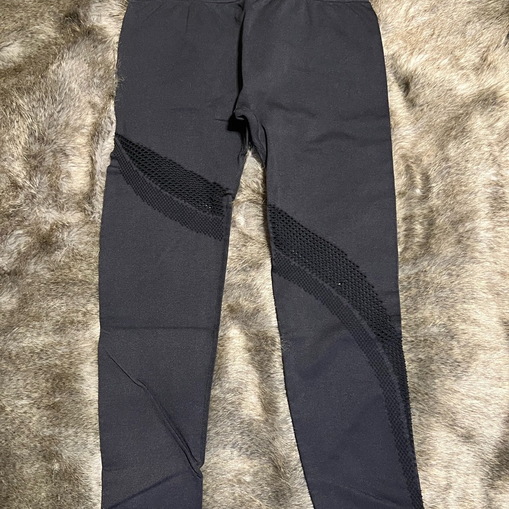 Zyia Black Leggings with Mesh Detail